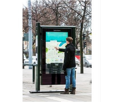 Outdoor digital signage with touch screen